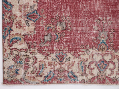 Turkish Vintage Oushak Rug, Handmade Area Eclectic Rug, Neutral Floor Rug, Living Room Rug, Bohemian Rug, Anatolia Rug, Rug 7x10, 10428