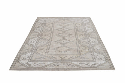 Turkish Handmade Rug, Vintage Unique Rug, Oushak Faded Rug, Scandinavian Rug, Office Rug, Turkish Carpet, Turkey Rug, Rug 5x8, 12373