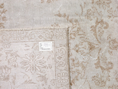 Neutral Handmade Rug, Vintage rug, Oushak Antique rug, Anatolian Turkish Rug 8x11, Vintage Unique Rug, Unique rug, Entryway Rug, 10446