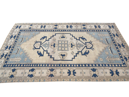 Turkish Rug, Vintage Rug, Handmade Rug, Oushak Rug, Area Rug, Neutral Rug, Living Room Rug, Carpet Rug, Vintage Carpet, Rug 5x7, 10005