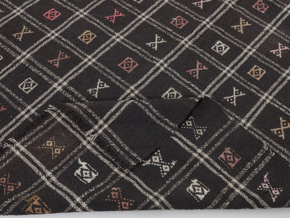 Turkish Kilim, Vintage Kilim, Kilim Rug 5x8, Handmade Rustic Black Kilim Rug, Area Old Kilim Rug, Turkish Kilim Rug, Kid Room Rug, 11166