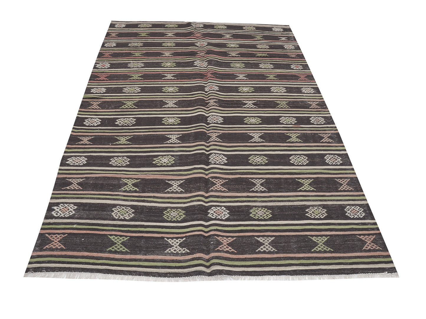 Vintage Kilim, Turkish Kilim, Handmade Antique Rustic Kilim Rug, Primitive Kilim Rug, Office Rug, Turkish Kilim Rug, Kilim Rug 6x10, 11189