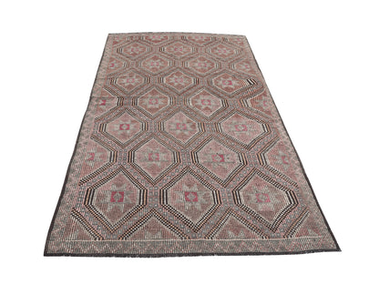 Turkish Kilim, Vintage Kilim, Kilim Rug 5x10, Handmade Unique Muted Kilim Rug, Area Floor Kilim Rug, Turkish Kilim Rug, Office Rug, 11199