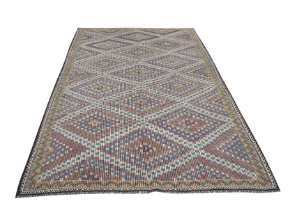 Kilim Rug 7x11, Turkish Kilim, Area Kilim Rug, Vintage Kilim, Handmade Bohemian Muted Kilim Rug, Turkish Kilim Rug, Rug Kilim, 11209