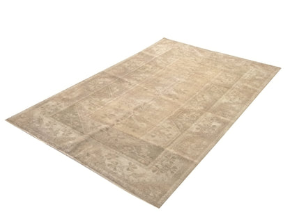 5x8 Beige Anatolian Vintage rug , Oushak Handwoven Old Rug , 5x8 Turkish Faded rug , Area rug ,Unique rug, Neutral rug, 8698