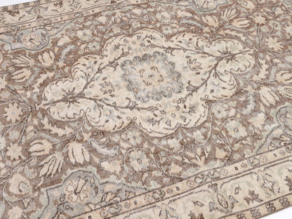 Turkish Rug, Vintage Faded Rug, Oushak Unique Rug, Rug Primitive, Rug Living Room, Handmade Area Muted Rug, Neutral Rug, Rug 5x8, 10414