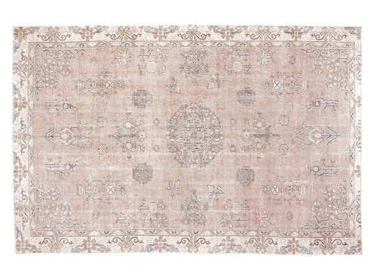 Beige Rug, Turkish Rug, Vintage Handmade Antique Rug, Oushak Faded Rug, Neutral Area Muted Rug, Bedroom Rug, Rug 6x9, Turkey Rug, 10411