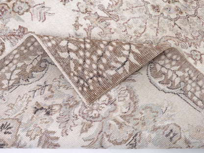 Vintage Handmade Rug, Primitive Rustic Rug, Turkish Rug, Oushak Antique Rug, Neutral Faded Rug, Living Room Rug, Area Rug, Rug 5x9, 10404