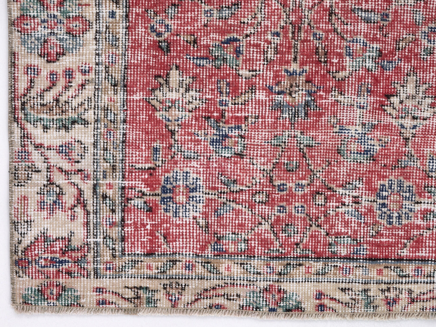 Bohemian Rug, Vintage Rug, Handmade Anatolia Eclectic Rug, Turkish Oushak Antique Rug, Neutral Muted Rug, Area Floor Rug, Rug 5x7, 10409