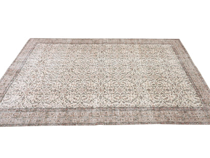 Turkish Oushak Rug, Vintage Handmade Unique Rug, Scandinavian Rug, Living Room Rug, Neutral Area Faded Rug, Rug 5x9, Carpet Rug, 10463