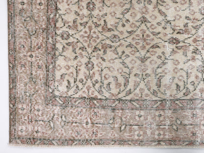 Turkish Oushak Rug, Vintage Handmade Unique Rug, Scandinavian Rug, Living Room Rug, Neutral Area Faded Rug, Rug 5x9, Carpet Rug, 10463