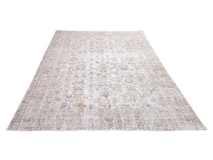 Primitive Rug, Vintage Oushak Faded Rug, Turkish Handmade Rustic Rug, Office Rug, Neutral Area Floor Rug, Carpet Rug, Rug 6x9, 10466