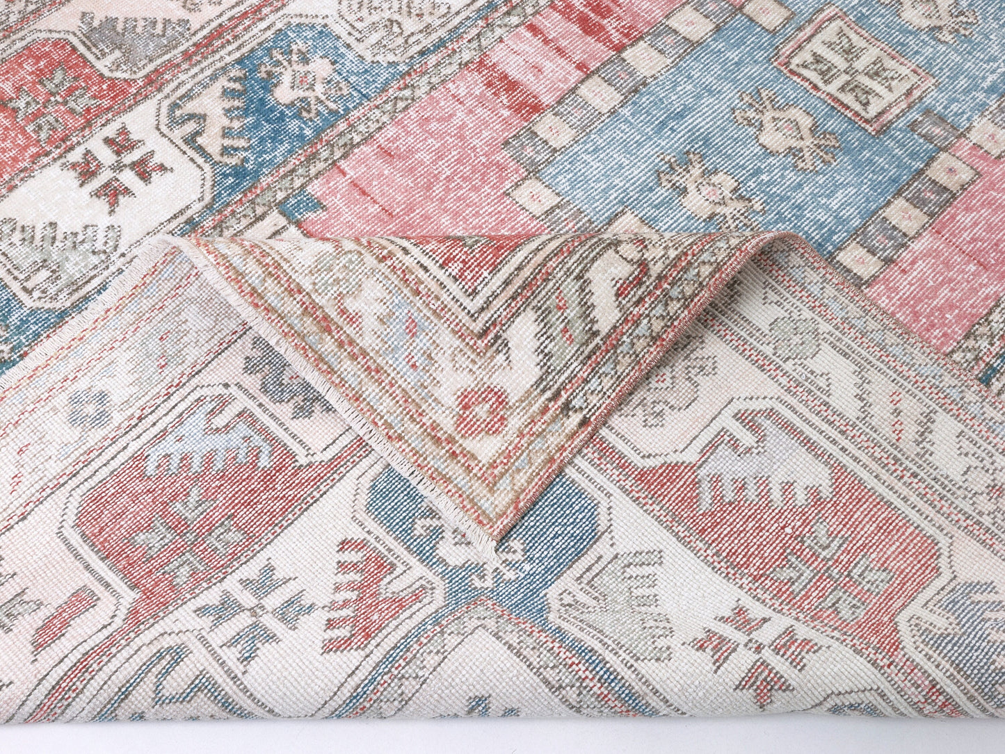 Turkish Rug, Vintage Rug, Oushak Handmade Faded Rug, Bohemian Unique Rug, Neutral Eclectic Rug, Area Rug, Bedroom Rug, Rug 6x9, 10459