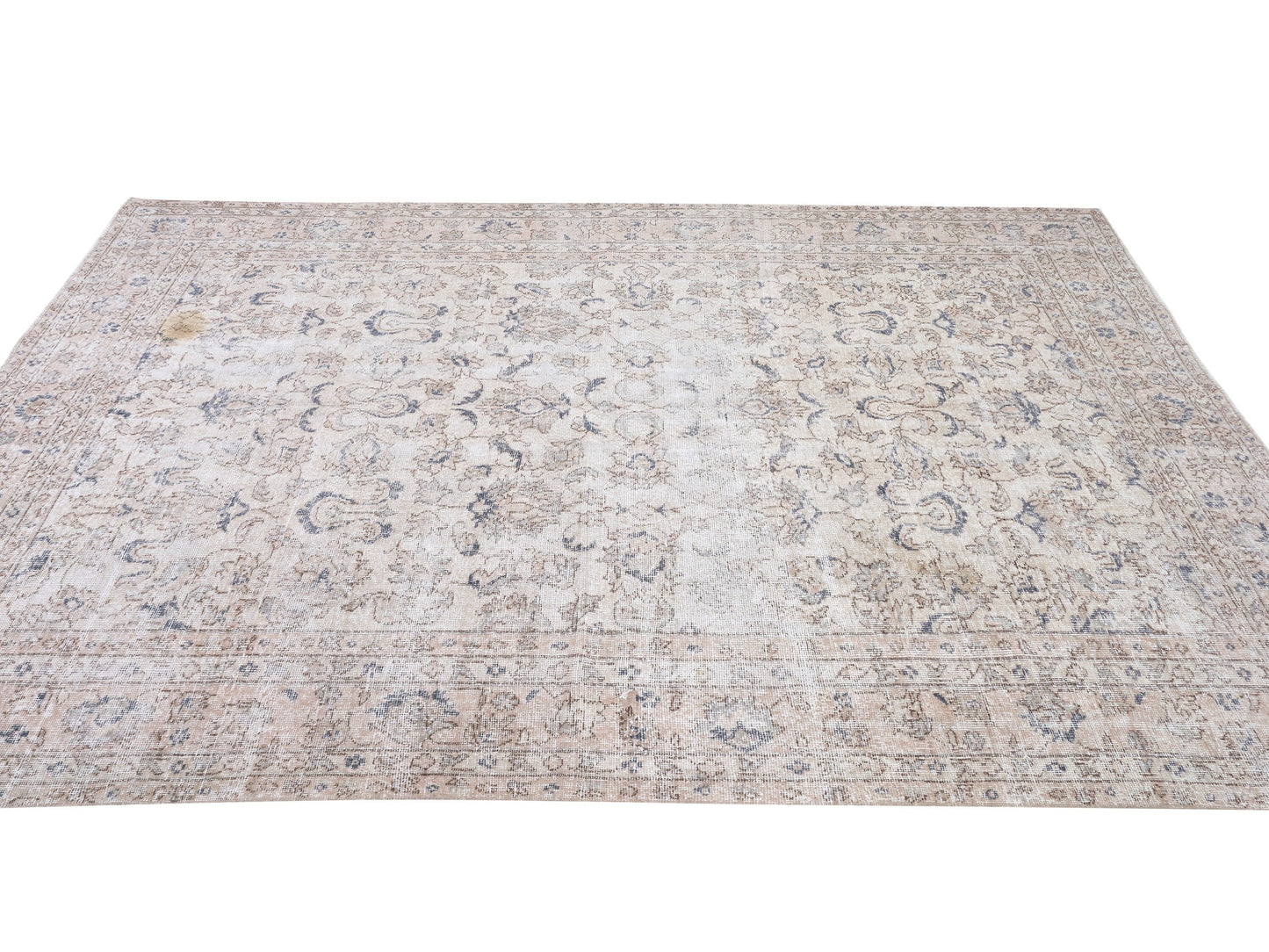 Primitive Rug, Vintage Oushak Faded Rug, Turkish Handmade Rustic Rug, Office Rug, Neutral Area Floor Rug, Carpet Rug, Rug 6x9, 10466