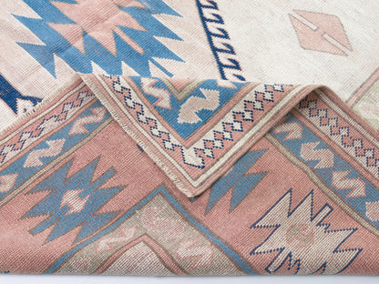 Vintage Oushak Rug, Handmade Area Antique Eclectic Rug, Turkish Bohemian Anatolia Rug, Kid Room Rug, Neutral Floor Rug, Rug 7x10, 9054