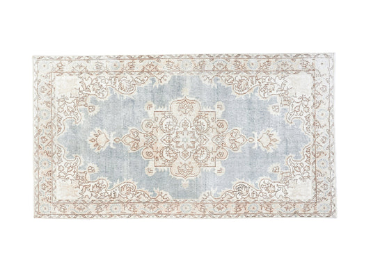 Bedroom Rug, Handmade Vintage Rug, Turkish Rug 4x7, Oushak Muted Rug, Area Rug, Neutral Faded Rug, Scandinavian Rug, Carpet Rug, 10549