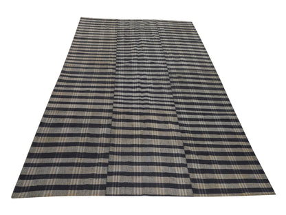 Turkish Kilim, Vintage Kilim, Kilim Rug, Handmade Anatolia Striped Kilim Rug, Unique Kilim Rug, Living Room Rug, Kilim Rug 8x11, 11141