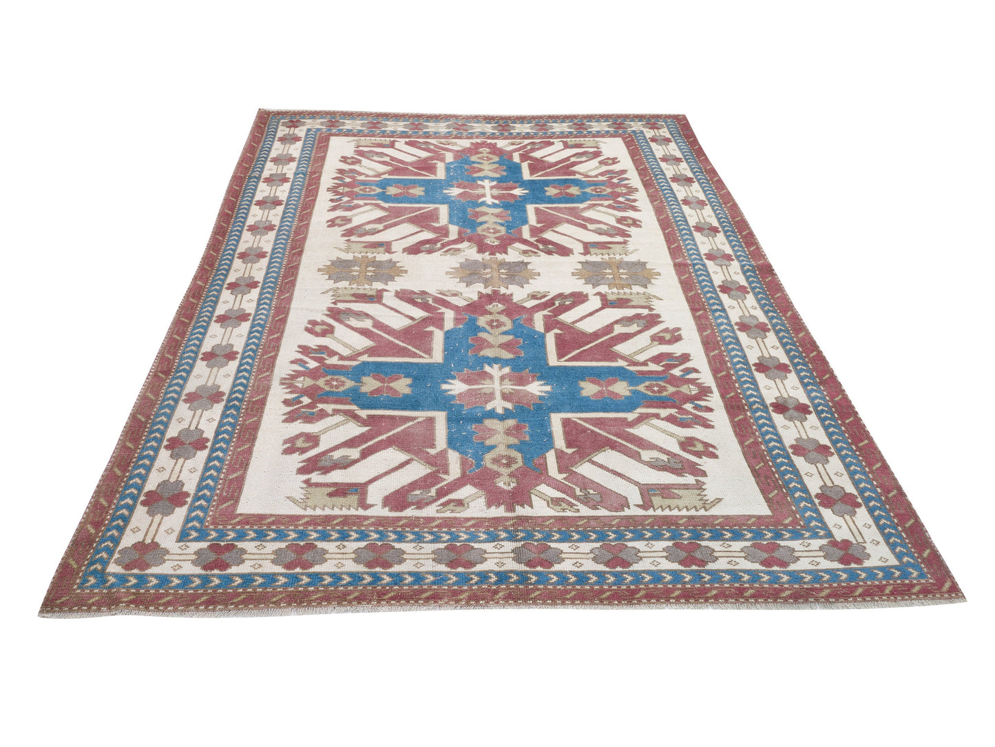 Handmade Blue Oushak Rug, 6X9 Area Turkish Rug, Vintage Oushak Rug, Carpet rug, Neutral rug, Anatolia rug, Turkey rug,Wool rug,Bedroom, 9085