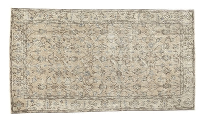 3x6 Area Rug, Anatolia Oushak Rug ,Turkish Vintage Rug, Handmade Rug, Neutral Rug ,Muted Rug ,Wool Rug, Faded Rug, 9605
