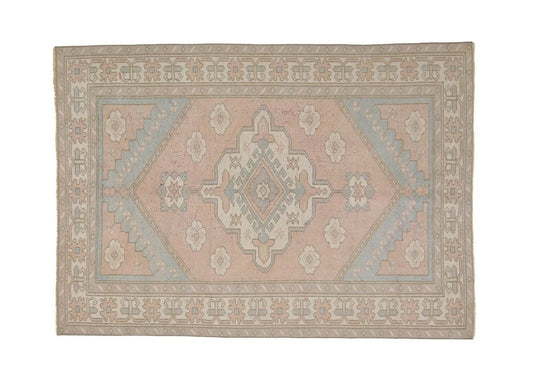 4x6 Rug Turkish, Oushak rug, Vintage Rug, Muted rug, Pastel rug, Carpet rug, Vintage Oushak Turkish Carpet ,Coastal decor,Bedroom rug,7332