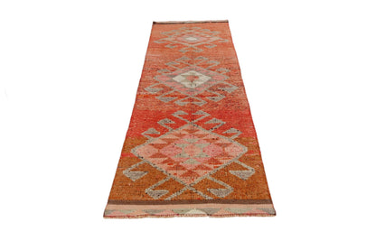 Turkish Rug Faded, Rug Runner 3x11, Carpet runner, Muted Anatolia Runner Rug, Turkish Vintage Oushak Runner, Eclectic, Hallway rug,7795