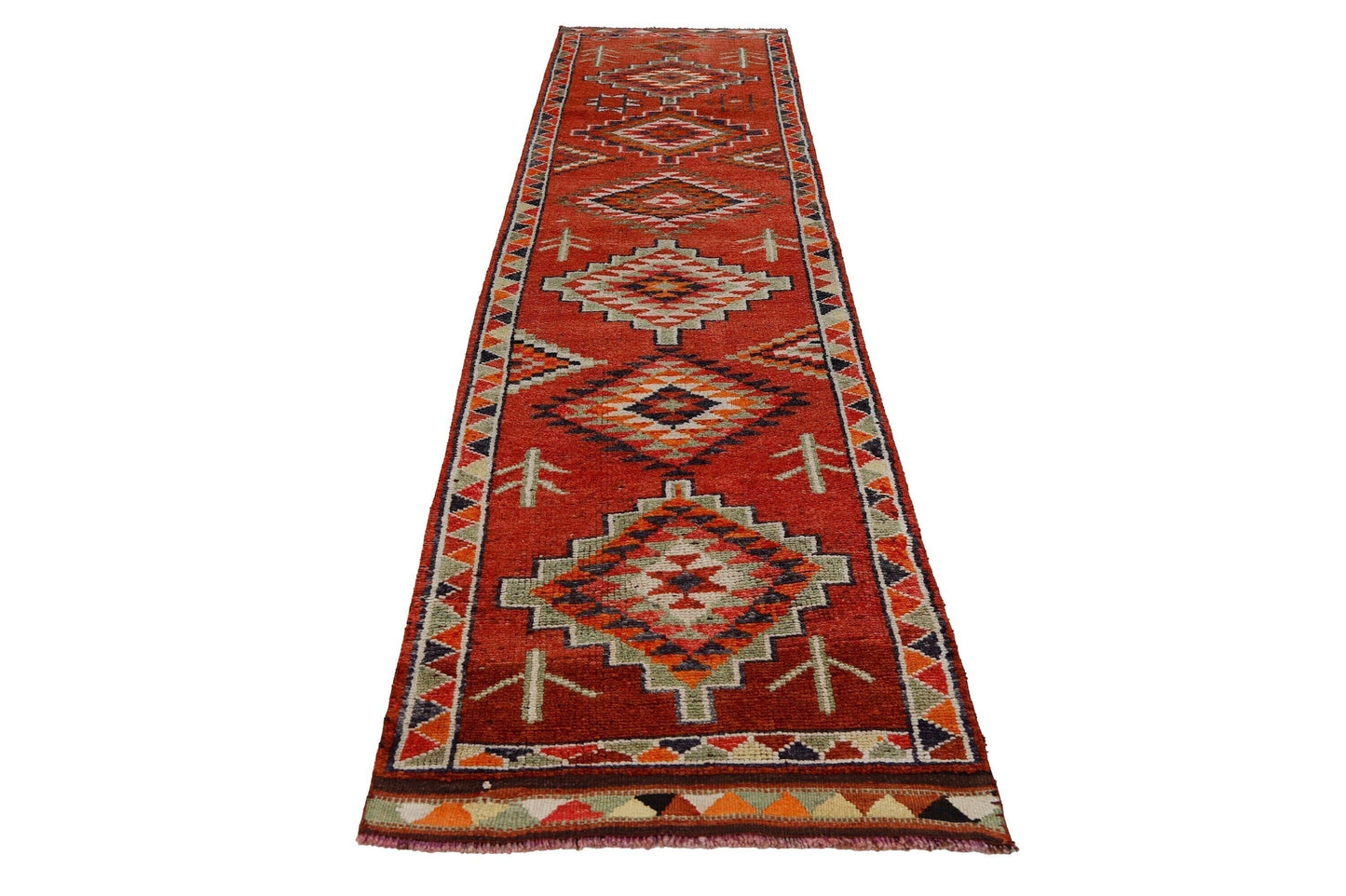 Oriental Runner Rug 3x13, Anatolia Turkish runner rug,One of a kind, Vintage runner rug, Handmade Hallway Bathroom Carpet runner rug, 7793