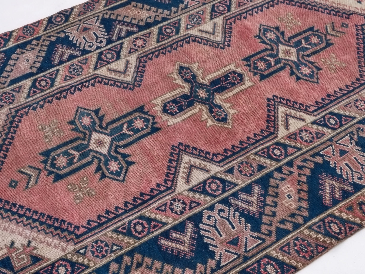 Geometric Turkish rug, Anatolia Rug, Oushak Rug, Vintage Rug, Unique rug, Wool rug, Handmade rug, Small rug 4x6, Entryway rug, 10034