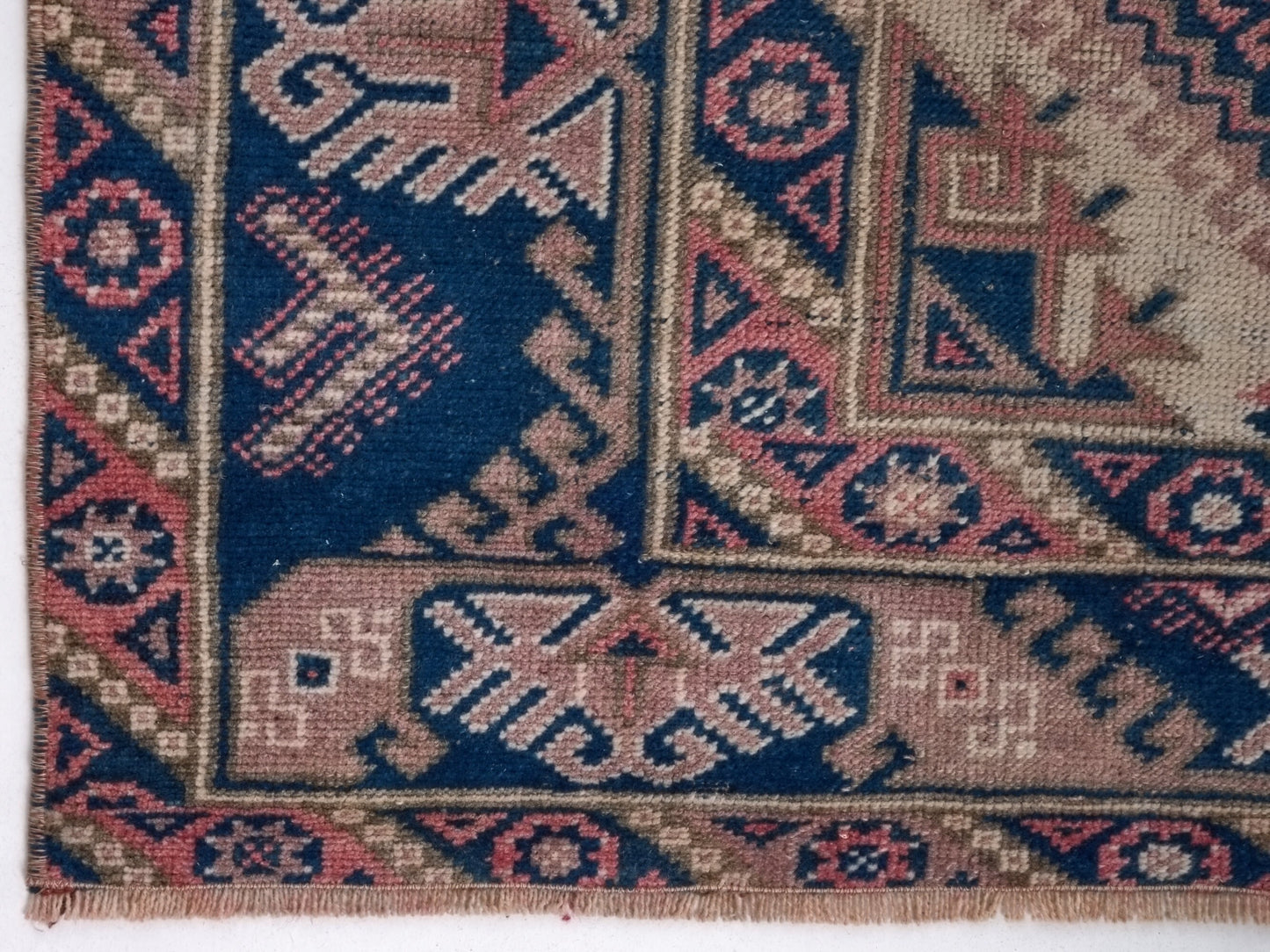 Geometric Turkish rug, Anatolia Rug, Oushak Rug, Vintage Rug, Unique rug, Wool rug, Handmade rug, Small rug 4x6, Entryway rug, 10034
