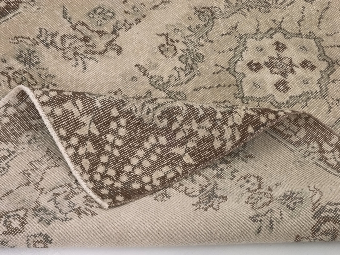 Neutral Rug, Beige Small Rug, Vintage Carpet, Turkish Carpet, Area Rug, 4x7 Rug, Faded Oushak Rug, Wool Handmade Rug, Entryway rug, 8951