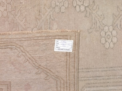 Muted Anatolia Oushak Rug, Small Vintage Carpet Rug, Handmade Wool Turkish rug 3x4, Bedroom rug, Turkish Carpet, Pastel Turkish Rug, 9044