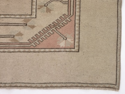 Neutral Oushak Rug, Turkish Rug Area, Vintage Rug Beige, 4x7 Rug, Handmade Anatolia Rug, Carpet rug, Muted Beige Faded Turkish Rug, 9669