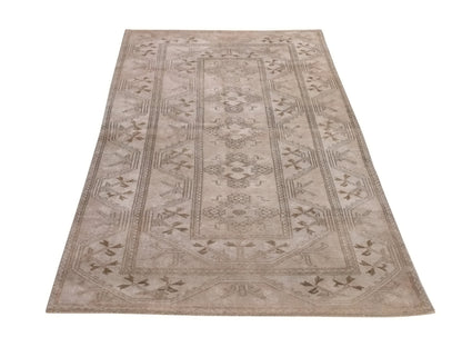 Area Beige Turkish Rug, Vintage Turkish Carpet Rug, One of a kind, Handmade rug, Turkey rug, Rug 4x6, Bedroom rug, Wool rug,Carpet rug,10031