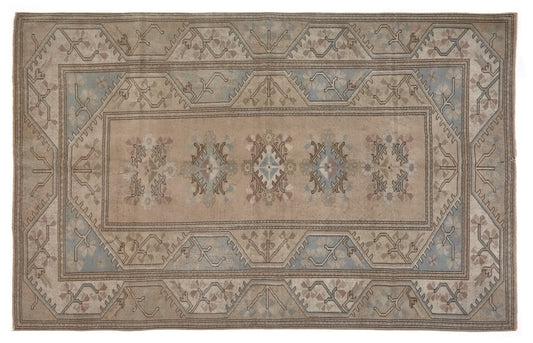 Neutral Oushak Rug, Turkish Rug Area, Vintage Rug Beige, 7x10 Rug, Handmade Anatolia Rug, Carpet rug, Muted Beige Faded Turkish Rug, 8867