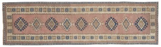 Turkish Vintage Oushak Runner Rug, 3x9 Rug Runner, Carpet Runner, Entryway rug, Hallway rug, Kitchen rug, Runner, Anatolia rug, 9080