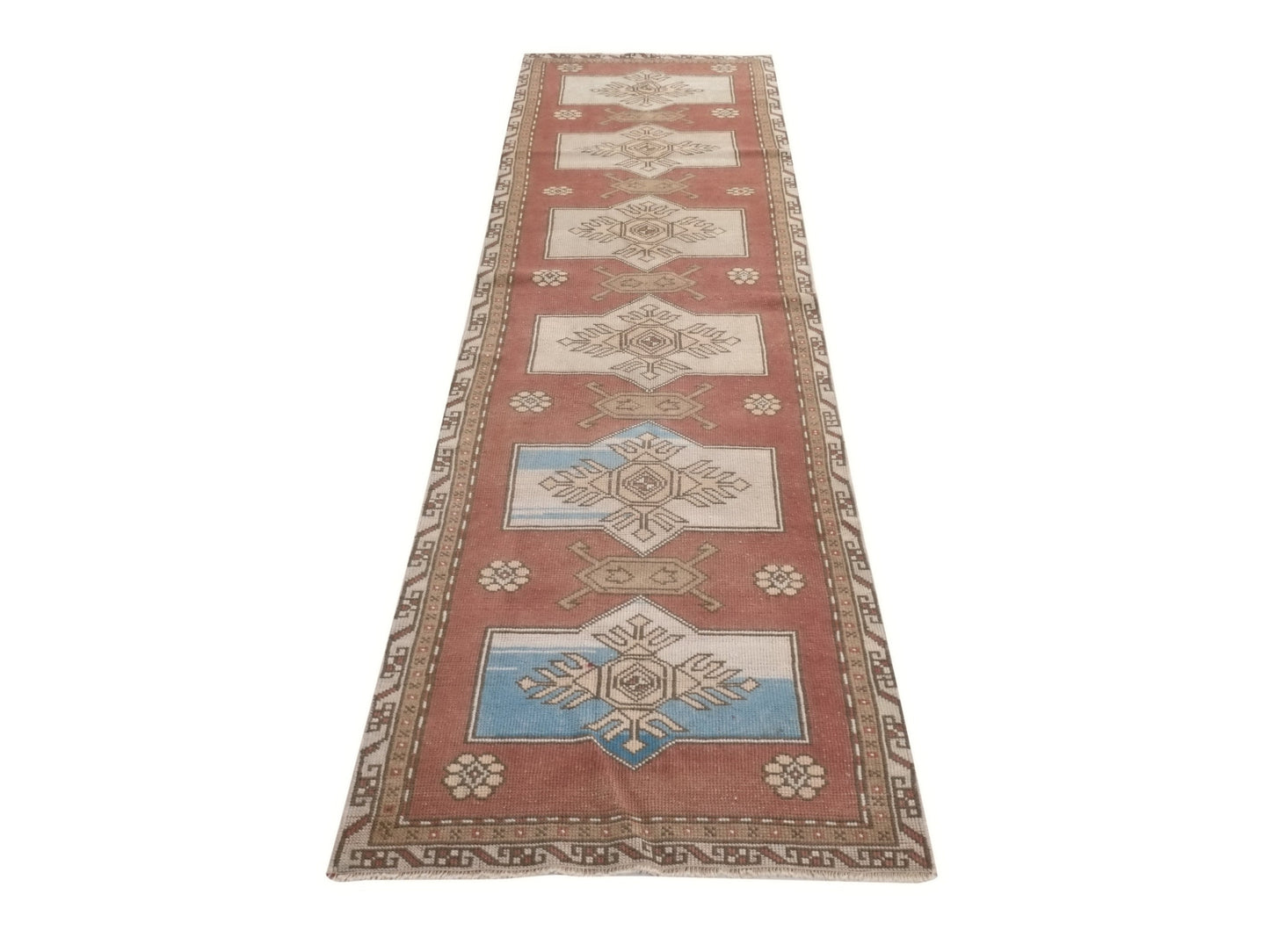 Anatolia Runner Rug 3x10 , Carpet runner, Turkish Oushak Vintage Runner Rug, Handmade Rug, Floor Runner rug, Hallway Rug, Kitchen rug, 9049