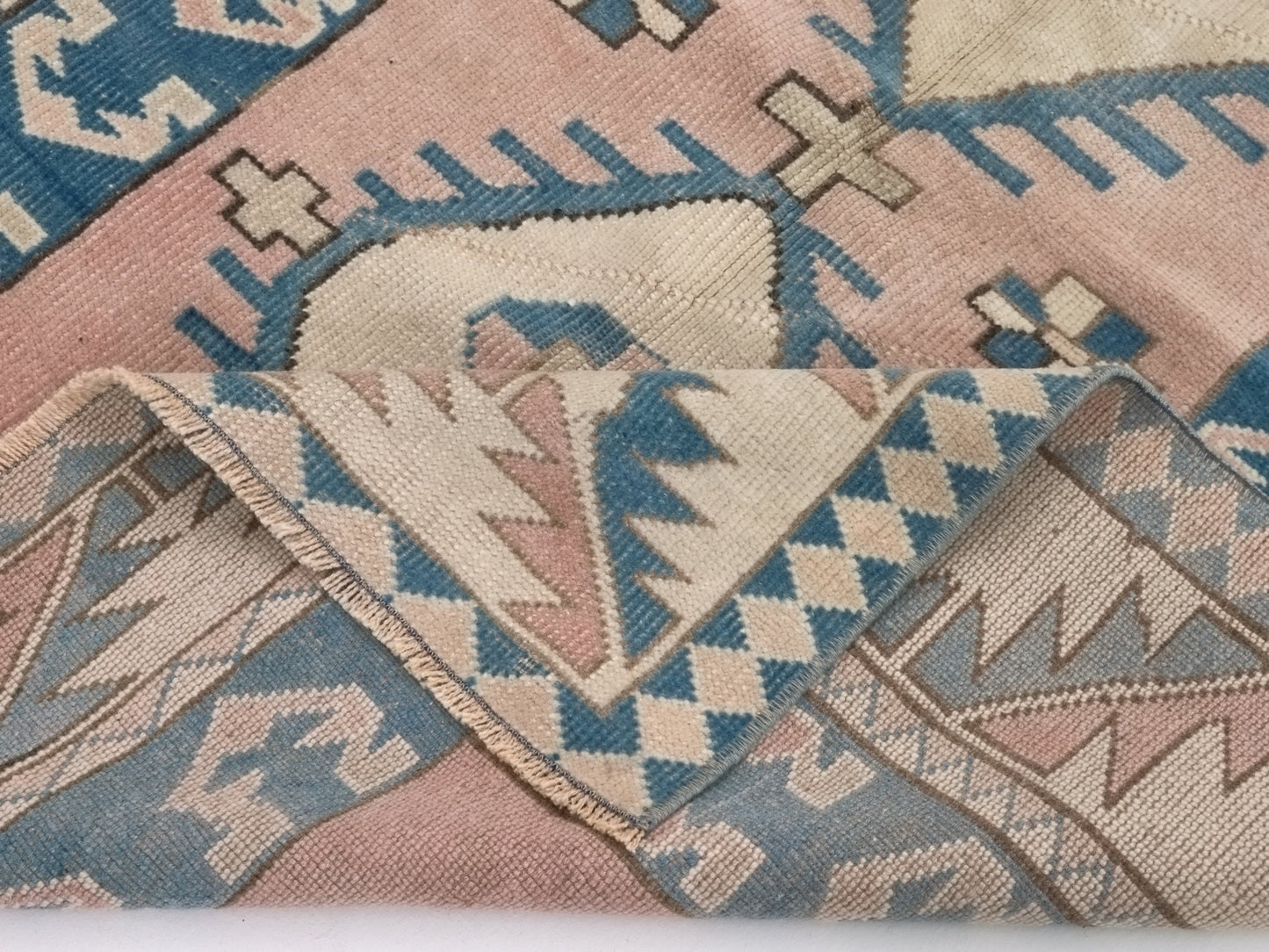 Geometric Turkish rug, Anatolia Rug, Oushak Rug, Vintage Rug, Unique rug, Wool rug, Handmade rug, Small rug 4x5, Entryway rug, 9062