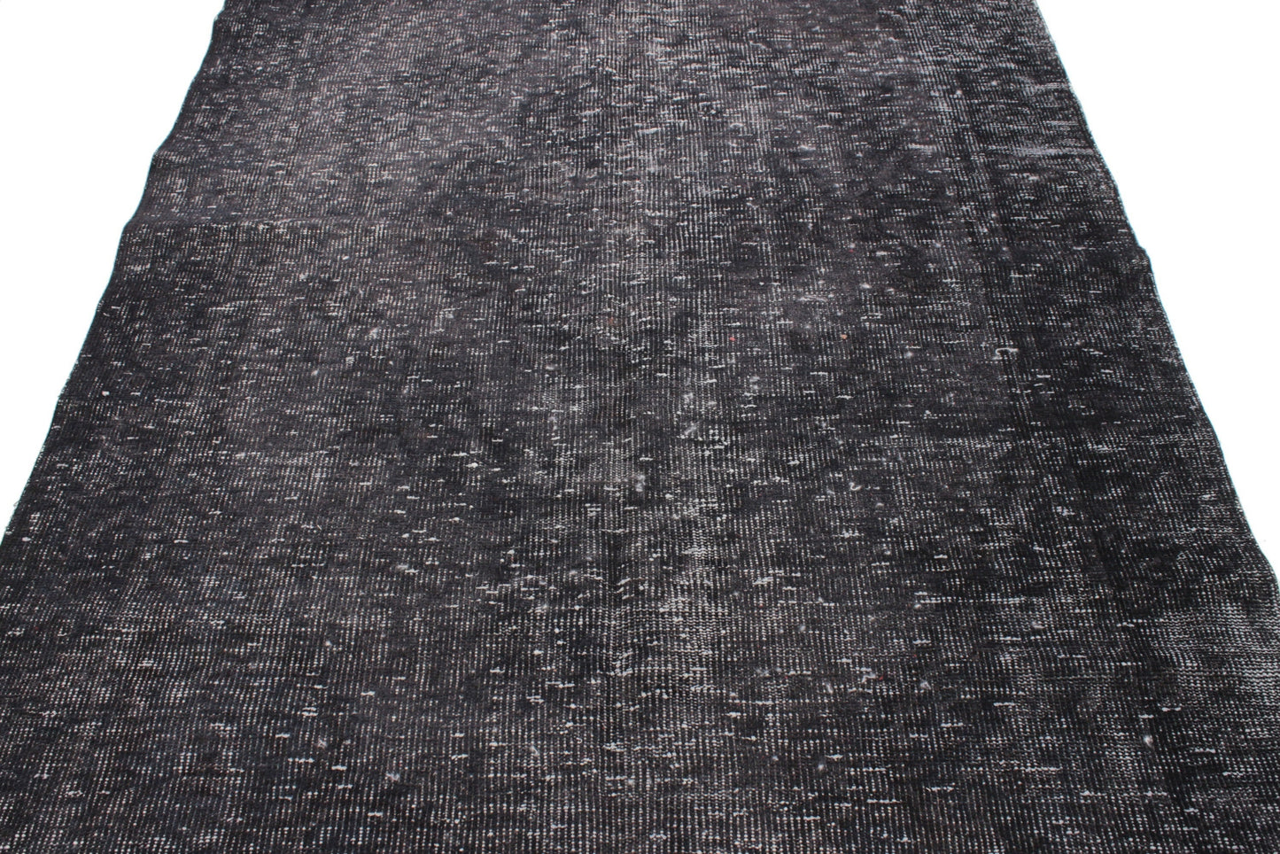 Black Worn Area Vintage Rug, Turkish Oushak Rug, Distressed Rug, Mid-Century Rug, Overdyed Rug, Black Carpet Rug 5x9, 3311