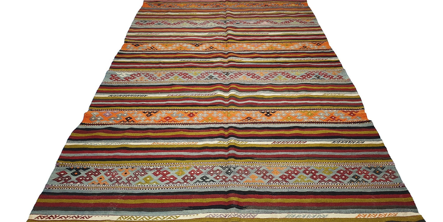 Faded rug, Kilim rug, Turkish Vintage Kilim rug, 6x10 Kilim rug, Muted rug, Handmade rug, Area rug 6x10, Farmhouse,Anatolia, 514