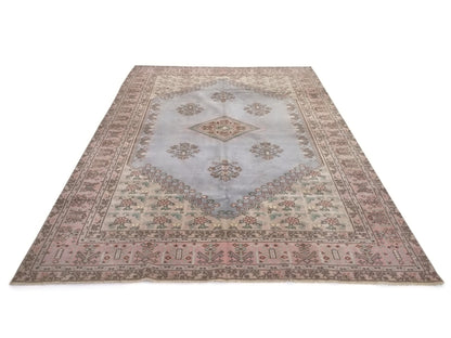 Soft Blue Oushak Rug, Turkish Oushak Rug, Vintage Rug, Area rug 7x10, Handmade rug, Anatolia rug, Wool Rug, Living room rug, Carpet rug,9011