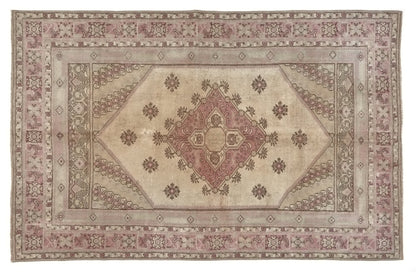Turkish Rug Neutral 7x11, Vintage Oushak Rug, Large Area Rug, Handmade Wool Carpet rug, Anatolia Faded Rug, One of a kind rug, Home Rug,8961