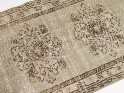 Turkish Oushak Vintage Runner Rug, 2x11 Rug Runner, Carpet Runner, Muted Rug, Hallway Runner, Kitchen runner, Anatolia Rug Runner, 8939