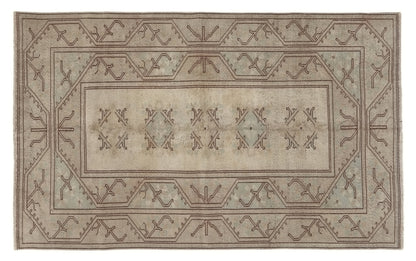 Neutral Oushak Rug, Turkish Rug Area, Vintage Rug Beige, 5x8 Rug, Handmade Anatolia Rug, Carpet rug, Muted Beige Faded Turkish Rug, 8873