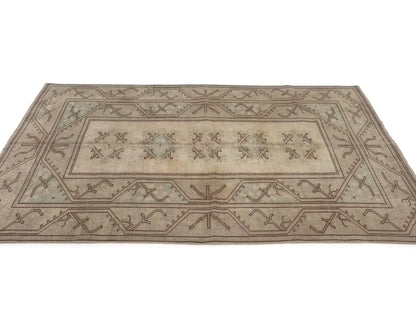 Neutral Oushak Rug, Turkish Rug Area, Vintage Rug Beige, 5x8 Rug, Handmade Anatolia Rug, Carpet rug, Muted Beige Faded Turkish Rug, 8873