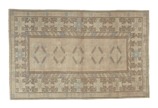 Beige Neutral Oushak Small Carpet rug, 4x6 Rug, Handmade Area Turkish Rug, Farmhouse decor, Wool Unique Vintage rug,Bedroom rug,8866