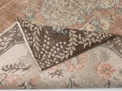 Area Rug 7x10, Turkish Vintage Rug, Oushak Carpet Rug, Neutral Handmade Rug, Living room rug, Turkey rug, Mid-Century Old Vintage Rug, 8811