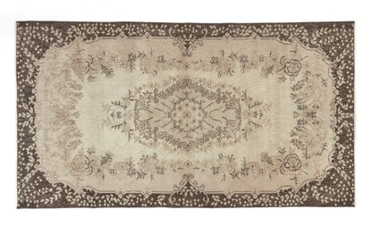 Turkish Vintage Carpet Rug, Handmade Oushak Rug, Beige Brown Area 4x7 Rug, Bedroom rug, Ethnic Rug, Unique Anatolia rug, Turkey rug,8806