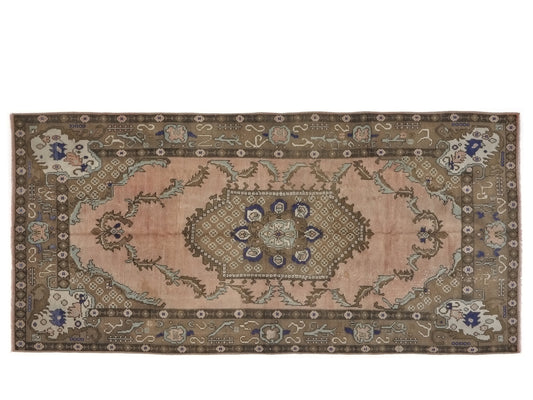 Muted Anatolia Faded Turkish rug, Handmade Area Entryway Rug, 5x10 Rug, Vintage Oushak Turkish rug, Farmhouse decor, Living room Rug, 8803