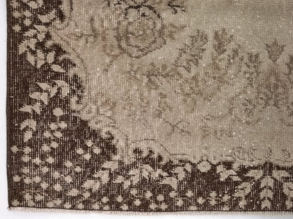 Turkish Vintage Carpet Rug, Handmade Oushak Rug, Beige Brown Area 4x7 Rug, Bedroom rug, Ethnic Rug, Unique Anatolia rug, Turkey rug,8806