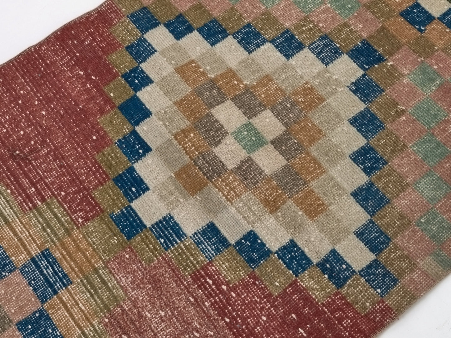 Art deco Oushak Rug, Vintage Rug, Turkish rug, Colorful Turkish Rug, Handmade rug, Area rug, Wool Rug, Boho Rug,Neutral rug, Carpet rug,8779