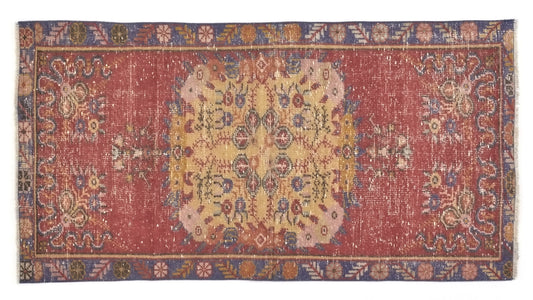 Anatolia Oushak Rug, Small Vintage Rug, Bohemian Turkish rug, 3x5 Small Rug, Ethnic rug, Floor rug, Wool Rug,Antique Rug,Eclectic Decor,8778